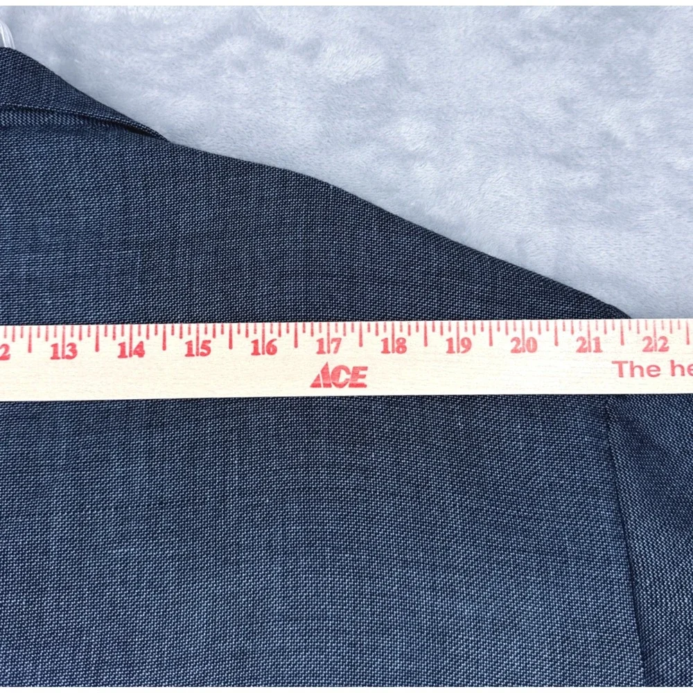 JOSEPH ABBOUD Tailored Fit Blazer Mens 52R Blue Linen Wool Hopsack Sport Coat